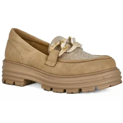 Mocassins|VICE VERSA Mocassins Femme Beige Semelle Crantee