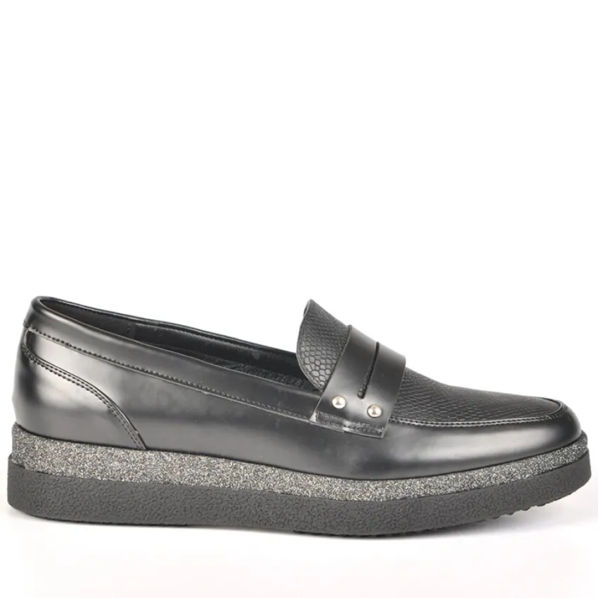 Mocassins|ANA LUNA Mocassins Femme Bi-Matieres Noir