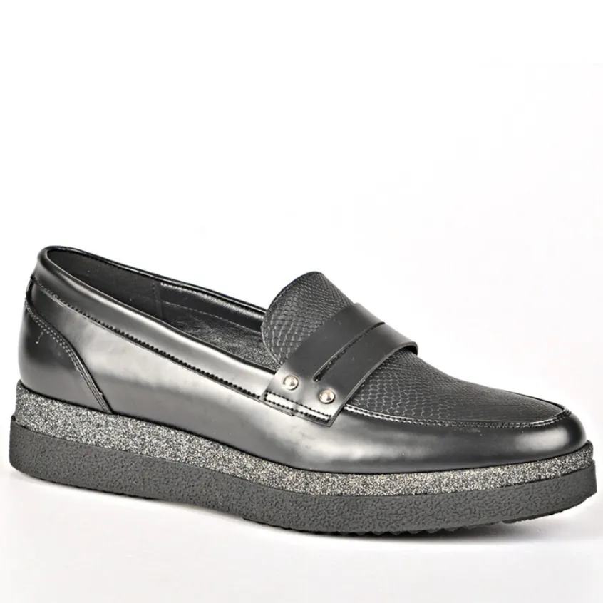 Mocassins|ANA LUNA Mocassins Femme Bi-Matieres Noir