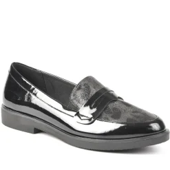 Mocassins|ANA LUNA Mocassins Femme Bi-Matieres Vernis Noir