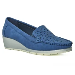 Chaussures Confort|LADY CONFORT Mocassins Femme Bleu Marine