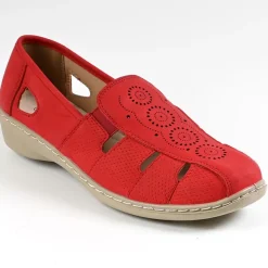 Chaussures Confort|LADY CONFORT Mocassins Femme Rouge