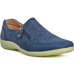 Chaussures Confort|LADY CONFORT Mocassins Femme Bleu Marine