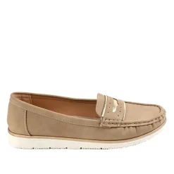 Chaussures Confort|SCALINA Mocassins Femme Beige