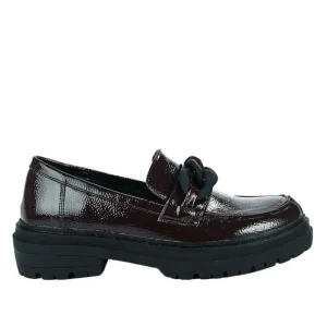 Mocassins|VICE VERSA Mocassins Femme Vernis Bordeaux A Chaine