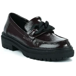 Mocassins|VICE VERSA Mocassins Femme Vernis Bordeaux A Chaine