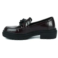 Mocassins|VICE VERSA Mocassins Femme Vernis Bordeaux A Chaine