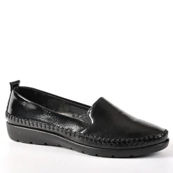 Chaussures Confort|LADY CONFORT Mocassins Noir Vernis Pour Femme