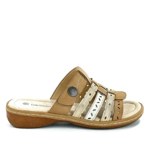 Chaussures Confort|LADY CONFORT Mules A Talons Femme Beige