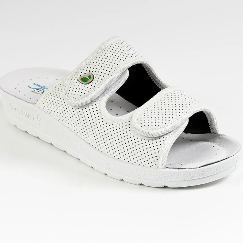 Chaussures Confort|ECO BIO SANITAL Mules Compensees Femme Eco Bio Memorisy Blanc