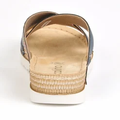 Chaussures Confort|SCALINA Mules Compensees Femme Bleu Marine