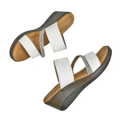 Chaussures Confort|SCALINA Mules Compensees Femme Blanc