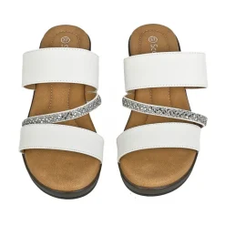 Chaussures Confort|SCALINA Mules Compensees Femme Blanc