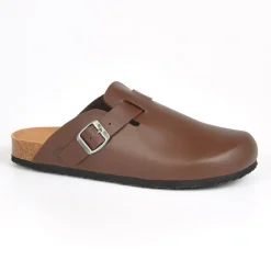 Mules, Tongs|SCHOLL Mules Homme Semelles Anatomiques Marron Cuir