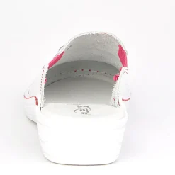 Chaussures Confort|FLEX'IS Mules Sabots Avec Surpiqures Contrastantes Blanc