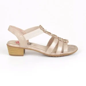 Chaussures Confort|RELIFE Sandales A Talons Femme Avec Elastiques Beige