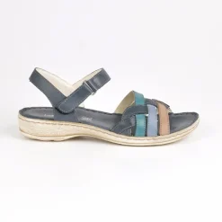 Chaussures Confort|LADY CONFORT Sandales A Talons Femme Bleu Marine