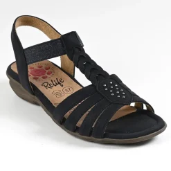 Chaussures Confort|RELIFE Sandales A Talons Femme Bleu Marine