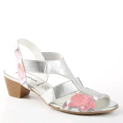 Chaussures Confort|SCALINA Sandales A Talons Matiere Irisee Argente