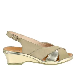 Chaussures Confort|LADY CONFORT Sandales Compensees Bicolores Femme Beige