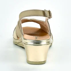 Chaussures Confort|LADY CONFORT Sandales Compensees Bicolores Femme Beige