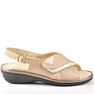 Chaussures Confort|FLEX'IS Sandales Compensees Bi-Matieres Beige