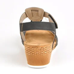 Chaussures Confort|LADY CONFORT Sandales Compensees Femme Noir