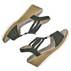 Chaussures Confort|SCALINA Sandales Compensees Femme Noir