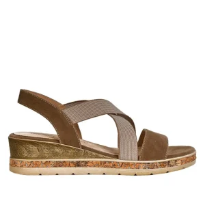 Chaussures Confort|SCALINA Sandales Compensees Femme Kaki