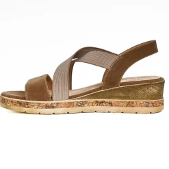 Chaussures Confort|SCALINA Sandales Compensees Femme Kaki