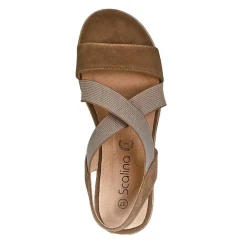 Chaussures Confort|SCALINA Sandales Compensees Femme Kaki
