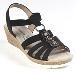 Chaussures Confort|SCALINA Sandales Compensees Femme Noir