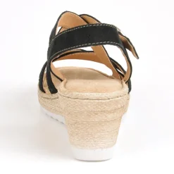 Chaussures Confort|SCALINA Sandales Compensees Femme Noir