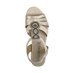 Chaussures Confort|SCALINA Sandales Compensees Femme Dore
