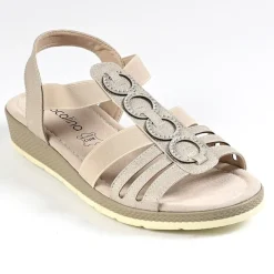 Chaussures Confort|SCALINA Sandales Compensees Femme Beige