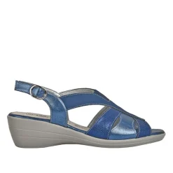 Chaussures Confort|LADY CONFORT Sandales Compensees Femme Bleu Marine