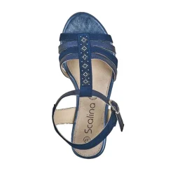 Chaussures Confort|SCALINA Sandales Compensees Femme Bleu Marine