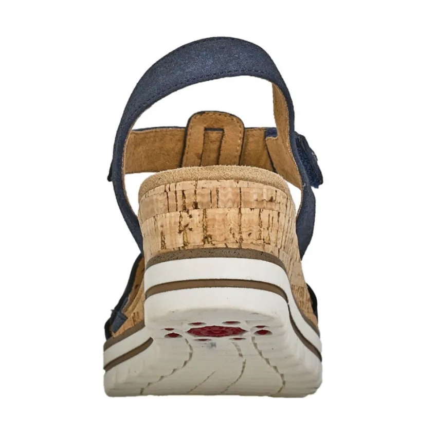 Chaussures Confort|RELIFE Sandales Compensees Femme Bleu Marine