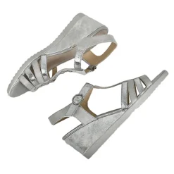 Chaussures Confort|SCALINA Sandales Compensees Femme Argente