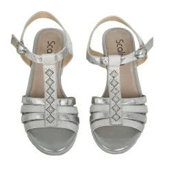 Chaussures Confort|SCALINA Sandales Compensees Femme Argente