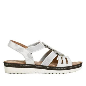 Chaussures Confort|SCALINA Sandales Compensees Femme Blanc