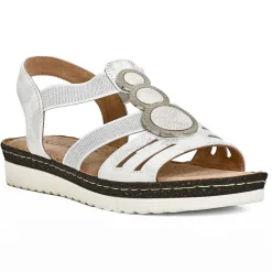 Chaussures Confort|SCALINA Sandales Compensees Femme Blanc