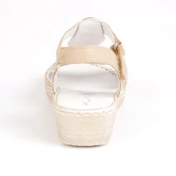 Chaussures Confort|LADY CONFORT Sandales Compensees Femme Confort Beige