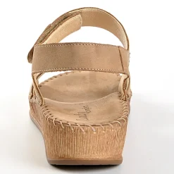 Chaussures Confort|LADY CONFORT Sandales Compensees Beige