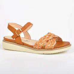 Chaussures Confort|SCALINA Sandales Compensees Camel