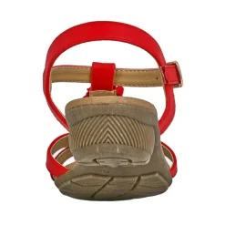 Chaussures Confort|SCALINA Sandales Confort A Talons Femme Rouge A Fleurs