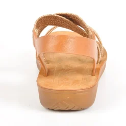 Chaussures Confort|SCALINA Sandales Femme Compensees Avec Elastiques Marron