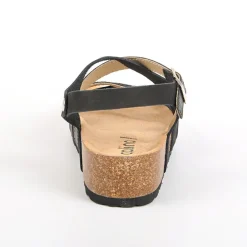 Chaussures Confort|SCALINA Sandales Femme Compensees Noir Et Gris