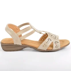 Chaussures Confort|SCALINA Sandales Femme Plates Beige