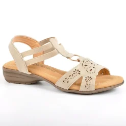 Chaussures Confort|SCALINA Sandales Femme Plates Beige